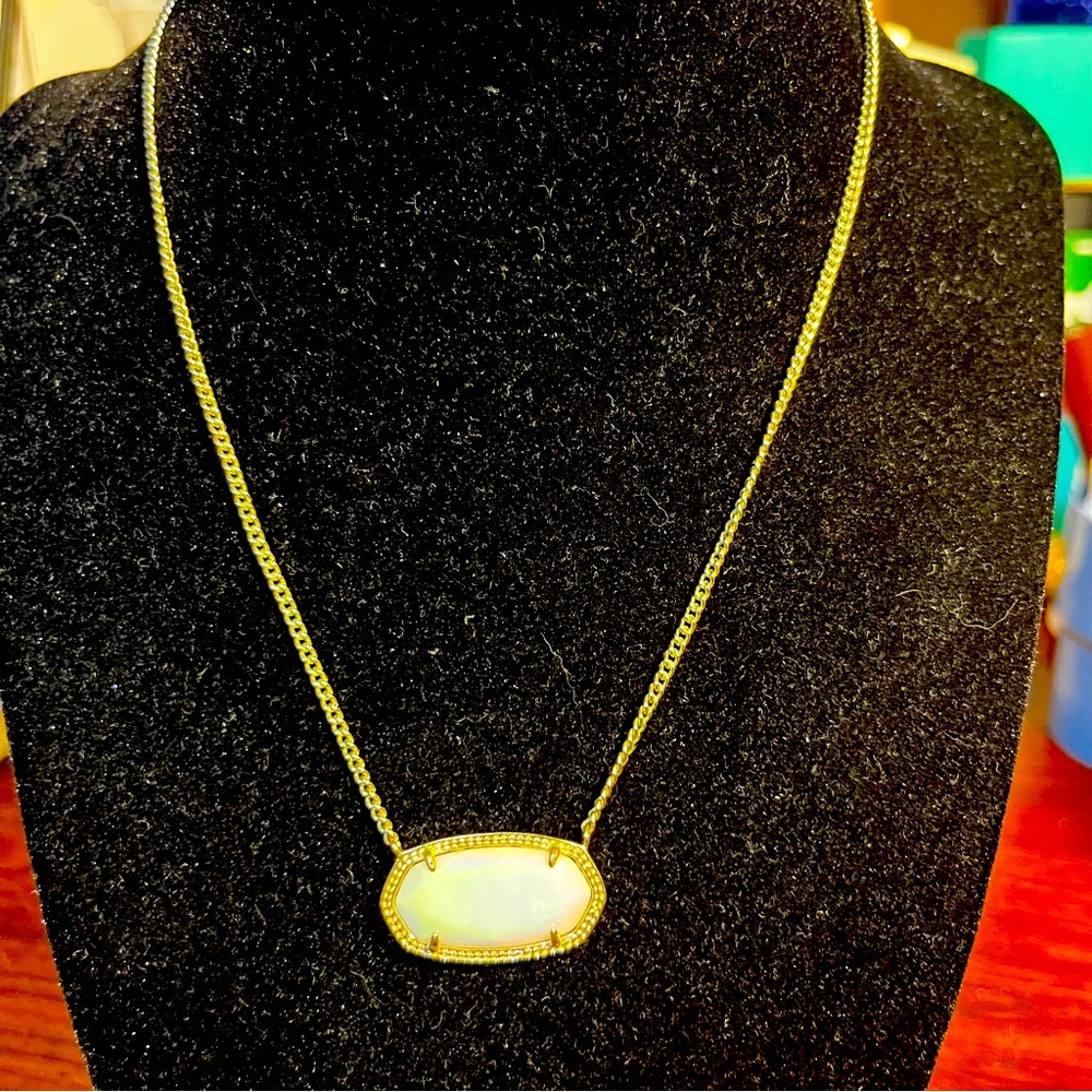 Kendra Scott Gold Necklace with Iridescent Opal Pendant - Picture 1 of 5